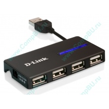 Карманный USB 2.0 концентратор D-Link DUB-104 в Ивановском, USB хаб DLink DUB104 (Ивановское)