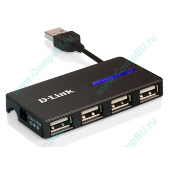 Карманный USB 2.0 концентратор D-Link DUB-104 в Ивановском, USB хаб DLink DUB104 (Ивановское)