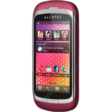 Красно-розовый телефон Alcatel One Touch 818 (Ивановское)