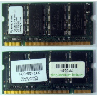 Модуль памяти 256MB DDR Memory SODIMM в Ивановском, DDR266 (PC2100) в Ивановском, CL2 в Ивановском, 200-pin в Ивановском, p/n: 317435-001 (для ноутбуков Compaq Evo/Presario) - Ивановское